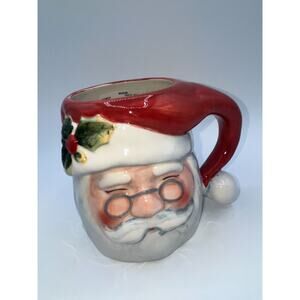 Susan Winget 3D Ceramic Santa Mug Set Certified International North Pole XMAS